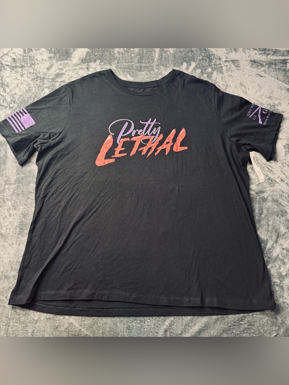 Grunt Style Pretty Lethal Long Sleeve Tee - Black with Pink and Red Print
